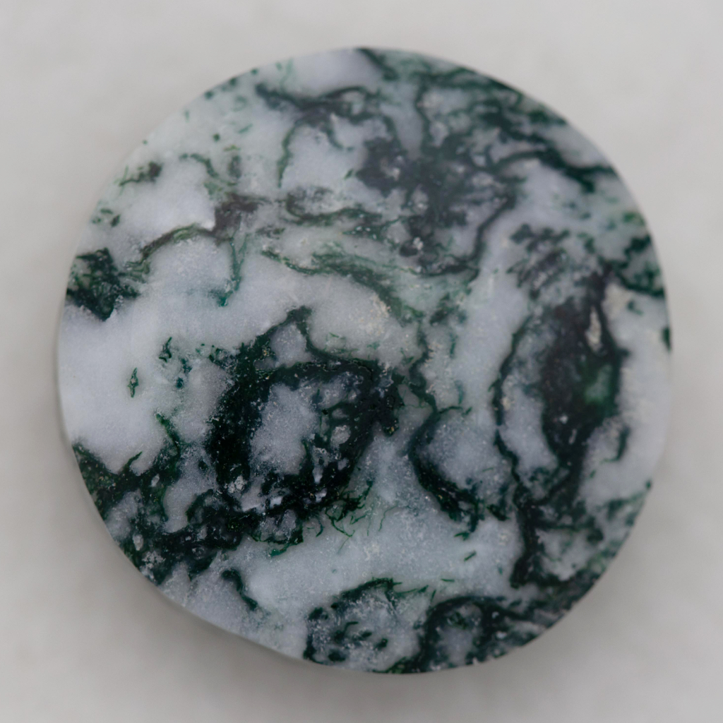Green Moss Agate (India) - Stability, persistence, grounding