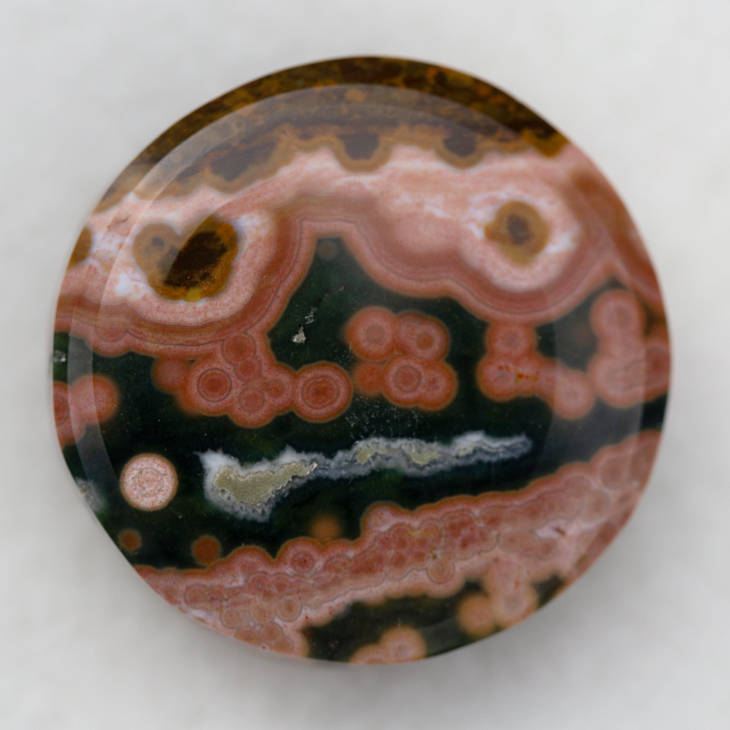 Ocean Jasper (Madagascar) - Enjoyment of life, release of negativity and stress, relaxation, positive self-expression